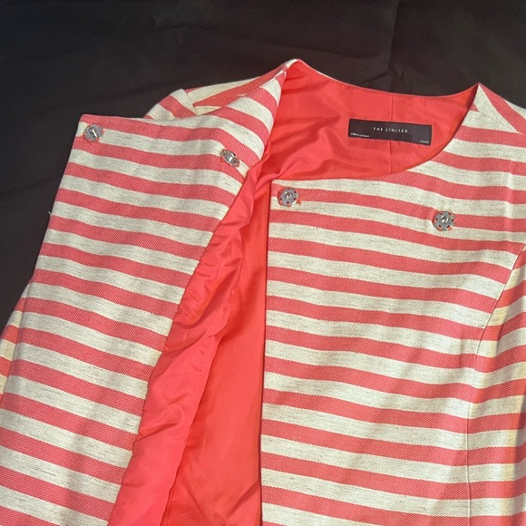 NWT The Limited Women's Snap Button Pink & Cream Jacket - Picture 6 of 6